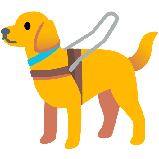 Google design of the guide dog emoji verson:Noto Color Emoji 15.0