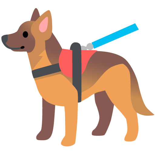 Google design of the service dog emoji verson:Noto Color Emoji 15.0