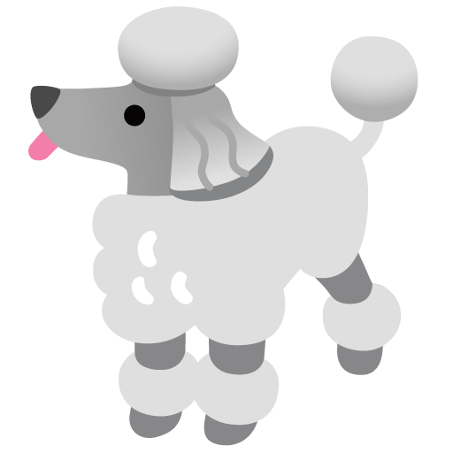 Google design of the poodle emoji verson:Noto Color Emoji 15.0