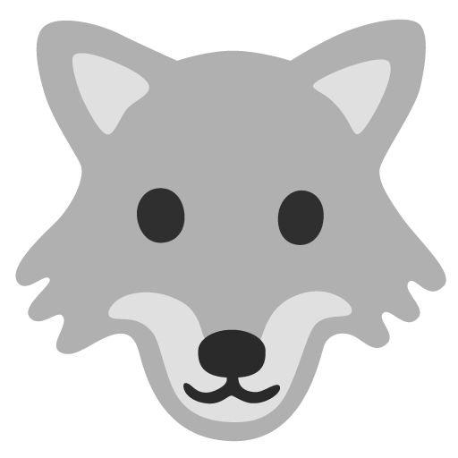 Google design of the wolf emoji verson:Noto Color Emoji 15.0