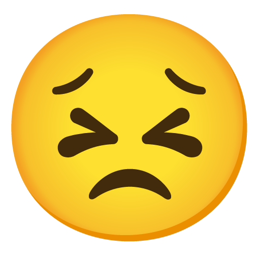 Google design of the persevering face emoji verson:Noto Color Emoji 15.0