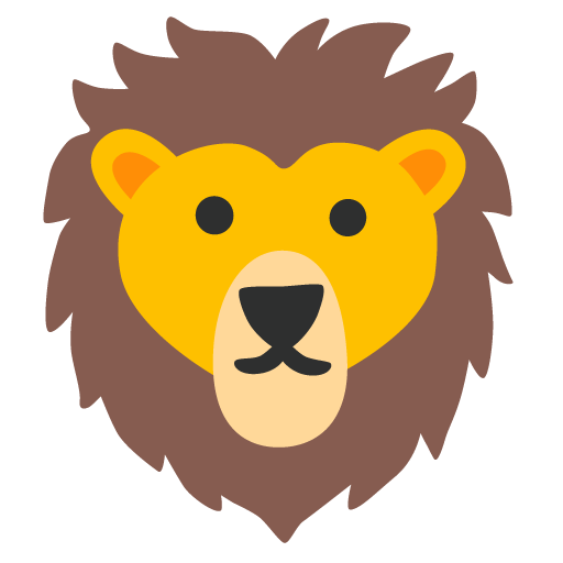 Google design of the lion emoji verson:Noto Color Emoji 15.0