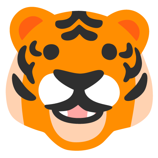Google design of the tiger face emoji verson:Noto Color Emoji 15.0