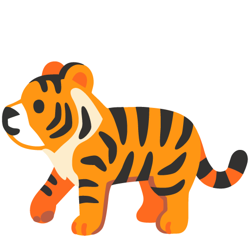 Google design of the tiger emoji verson:Noto Color Emoji 15.0