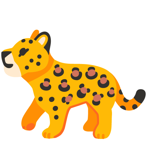 Google design of the leopard emoji verson:Noto Color Emoji 15.0