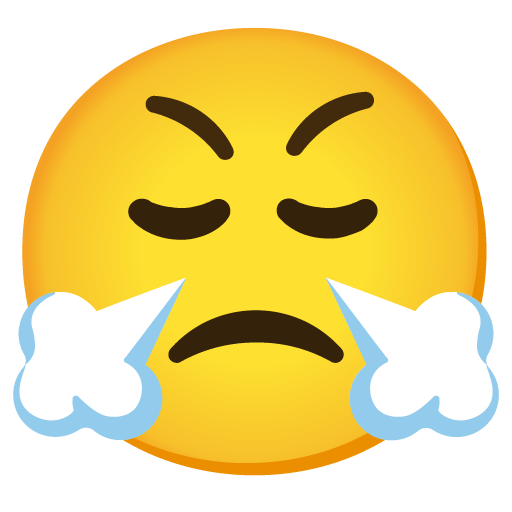 Google design of the face with steam from nose emoji verson:Noto Color Emoji 15.0