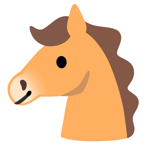 Google design of the horse face emoji verson:Noto Color Emoji 15.0