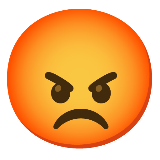 Google design of the enraged face emoji verson:Noto Color Emoji 15.0