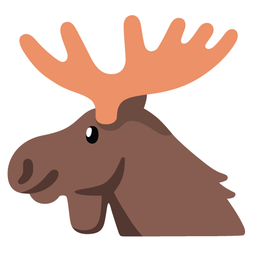 Google design of the moose emoji verson:Noto Color Emoji 15.0