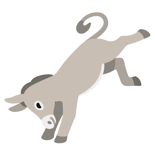 Google design of the donkey emoji verson:Noto Color Emoji 15.0