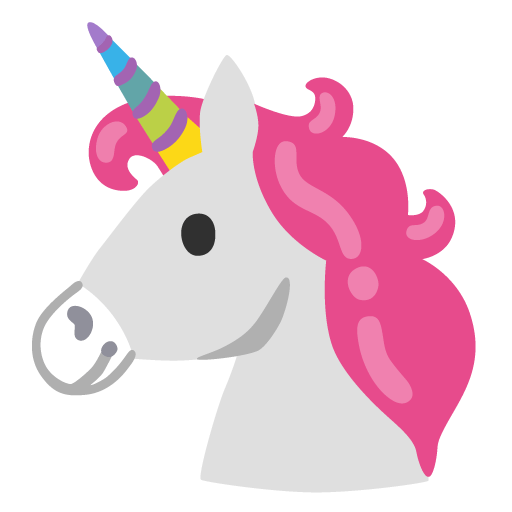 Google design of the unicorn emoji verson:Noto Color Emoji 15.0