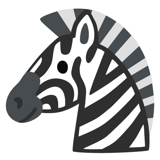 Google design of the zebra emoji verson:Noto Color Emoji 15.0