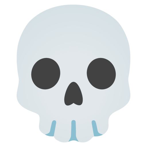 Google design of the skull emoji verson:Noto Color Emoji 15.0