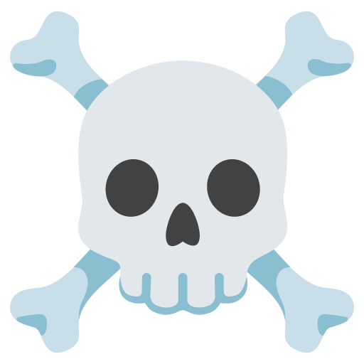 Google design of the skull and crossbones emoji verson:Noto Color Emoji 15.0