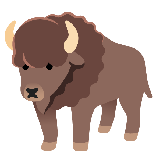 Google design of the bison emoji verson:Noto Color Emoji 15.0