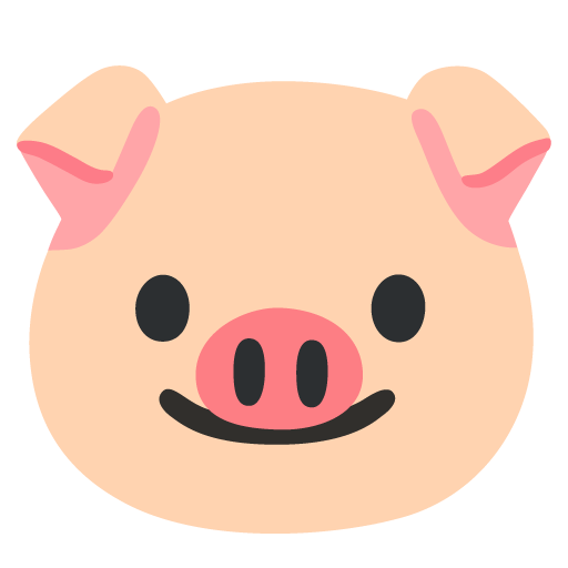 Google design of the pig face emoji verson:Noto Color Emoji 15.0