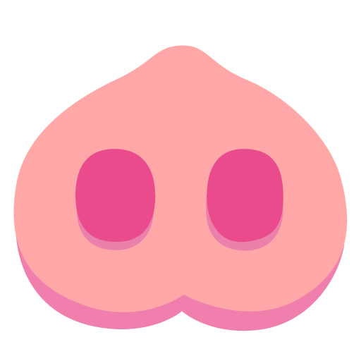 Google design of the pig nose emoji verson:Noto Color Emoji 15.0