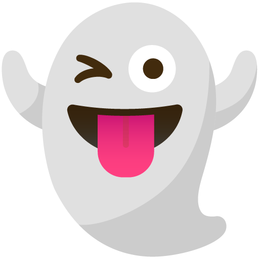Google design of the ghost emoji verson:Noto Color Emoji 15.0