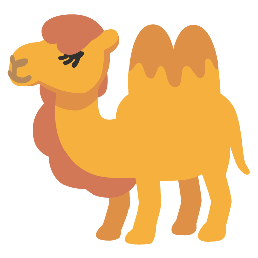 Google design of the two-hump camel emoji verson:Noto Color Emoji 15.0