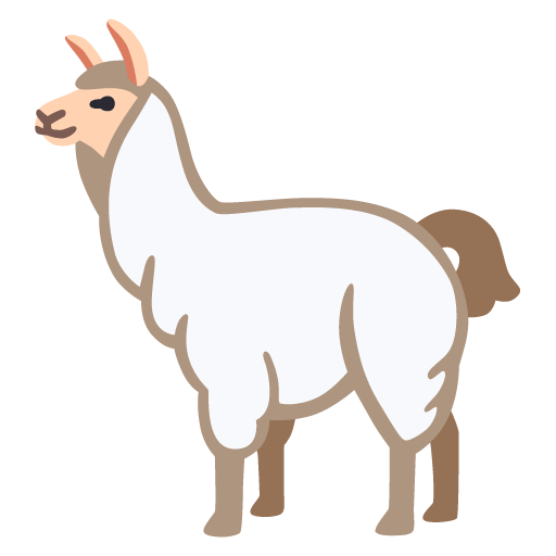 Google design of the llama emoji verson:Noto Color Emoji 15.0