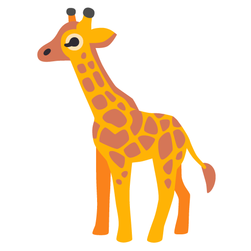 Google design of the giraffe emoji verson:Noto Color Emoji 15.0