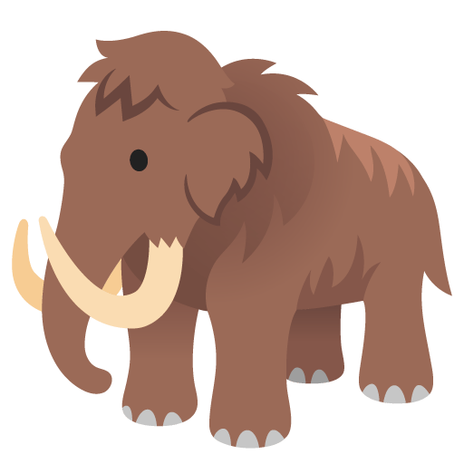 Google design of the mammoth emoji verson:Noto Color Emoji 15.0