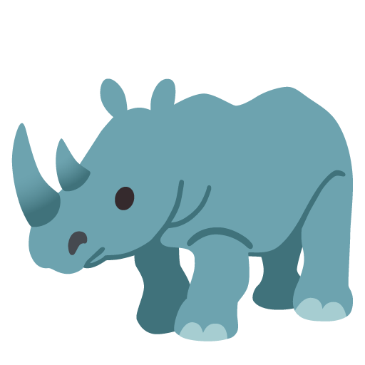Google design of the rhinoceros emoji verson:Noto Color Emoji 15.0