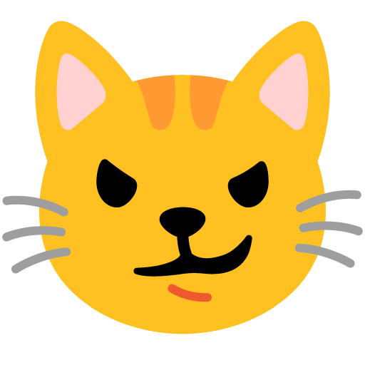 Google design of the cat with wry smile emoji verson:Noto Color Emoji 15.0