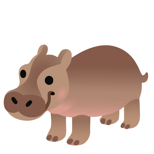 Google design of the hippopotamus emoji verson:Noto Color Emoji 15.0