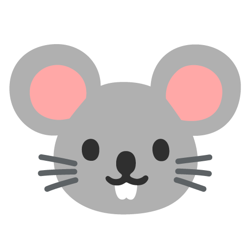 Google design of the mouse face emoji verson:Noto Color Emoji 15.0