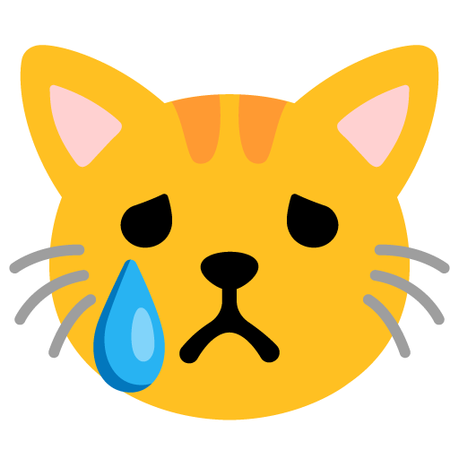 Google design of the crying cat emoji verson:Noto Color Emoji 15.0