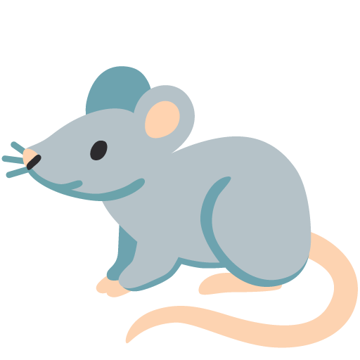 Google design of the rat emoji verson:Noto Color Emoji 15.0