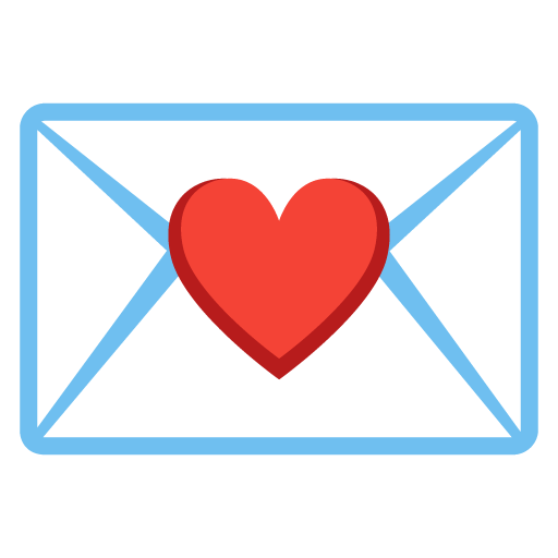 Google design of the love letter emoji verson:Noto Color Emoji 15.0