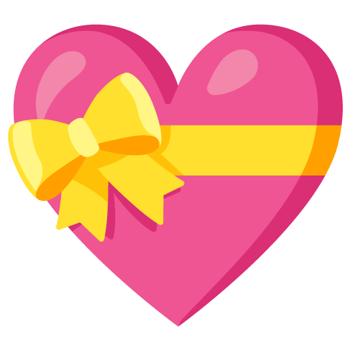 Google design of the heart with ribbon emoji verson:Noto Color Emoji 15.0