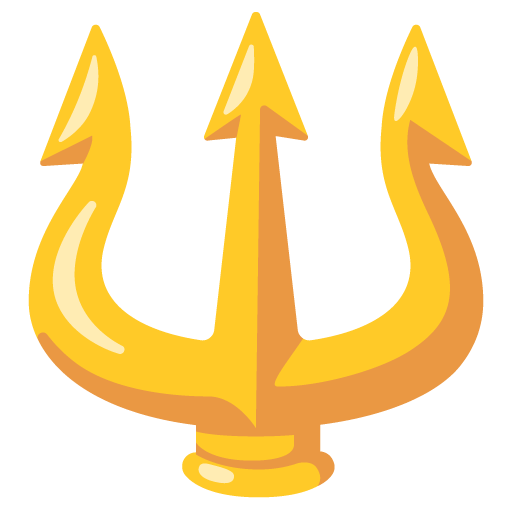 Google design of the trident emblem emoji verson:Noto Color Emoji 15.0