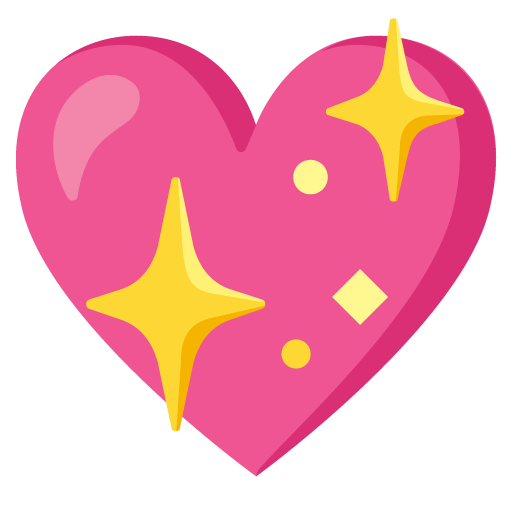 Google design of the sparkling heart emoji verson:Noto Color Emoji 15.0