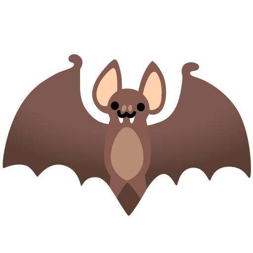 Google design of the bat emoji verson:Noto Color Emoji 15.0