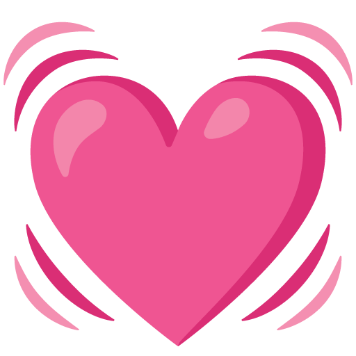 Google design of the beating heart emoji verson:Noto Color Emoji 15.0