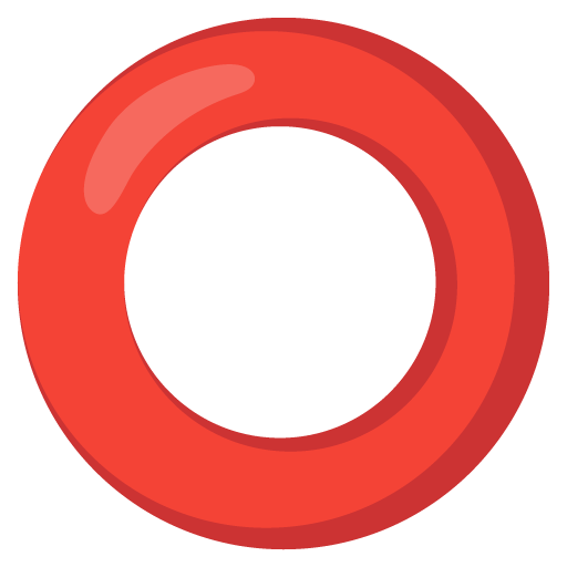 Google design of the hollow red circle emoji verson:Noto Color Emoji 15.0