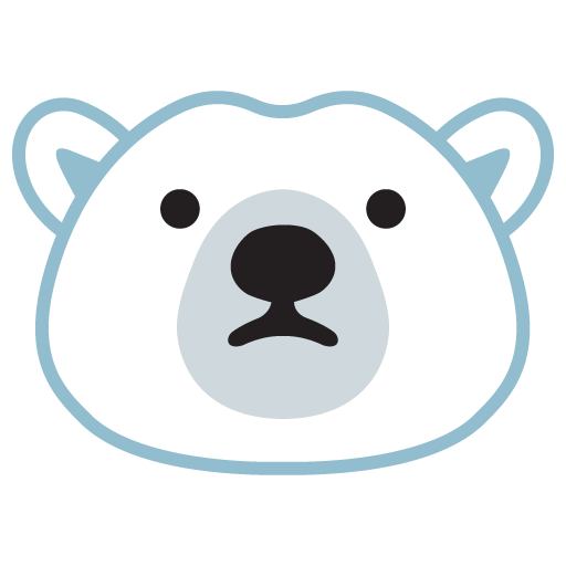 Google design of the polar bear emoji verson:Noto Color Emoji 15.0