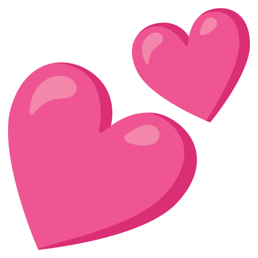 Google design of the two hearts emoji verson:Noto Color Emoji 15.0