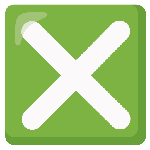 Google design of the cross mark button emoji verson:Noto Color Emoji 15.0