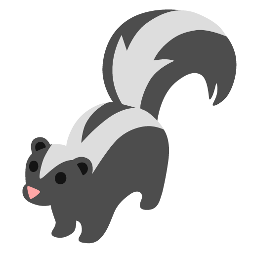 Google design of the skunk emoji verson:Noto Color Emoji 15.0