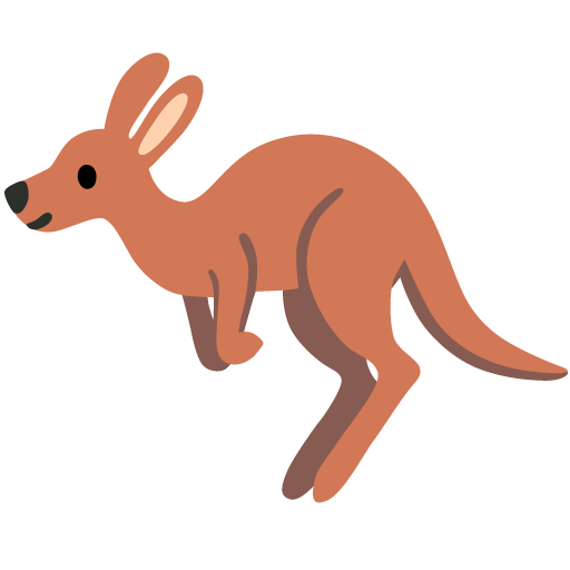 Google design of the kangaroo emoji verson:Noto Color Emoji 15.0