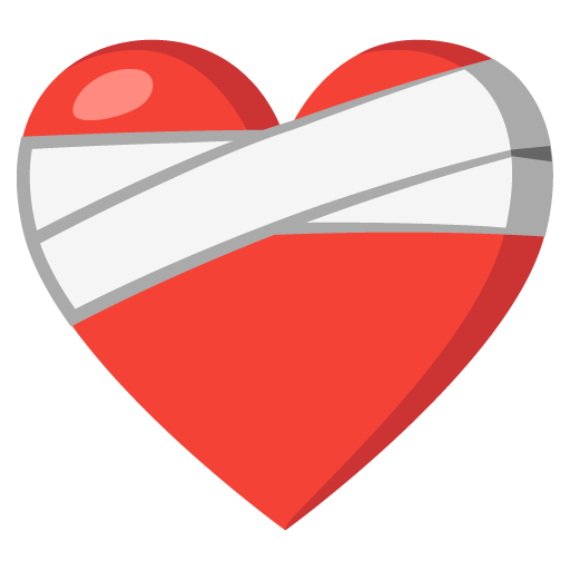 Google design of the mending heart emoji verson:Noto Color Emoji 15.0