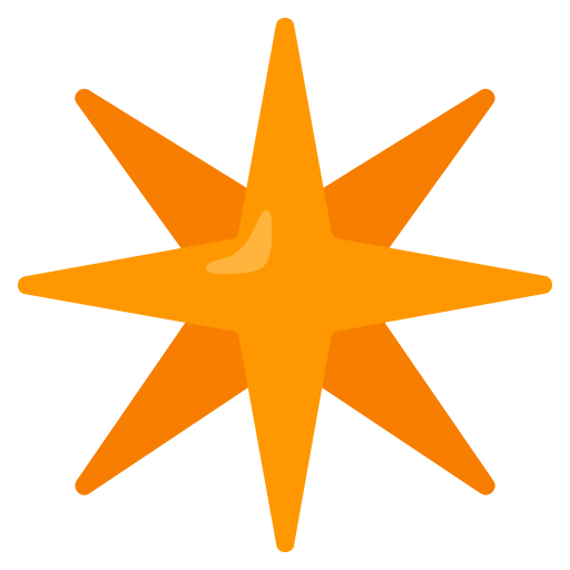 Google design of the eight-pointed star emoji verson:Noto Color Emoji 15.0