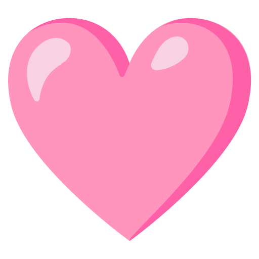 Google design of the pink heart emoji verson:Noto Color Emoji 15.0