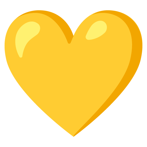 Google design of the yellow heart emoji verson:Noto Color Emoji 15.0