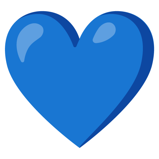 Google design of the blue heart emoji verson:Noto Color Emoji 15.0