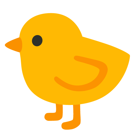 Google design of the baby chick emoji verson:Noto Color Emoji 15.0